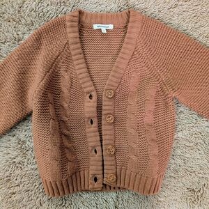 Kids' Warm Cable Knit Sweater - Brown